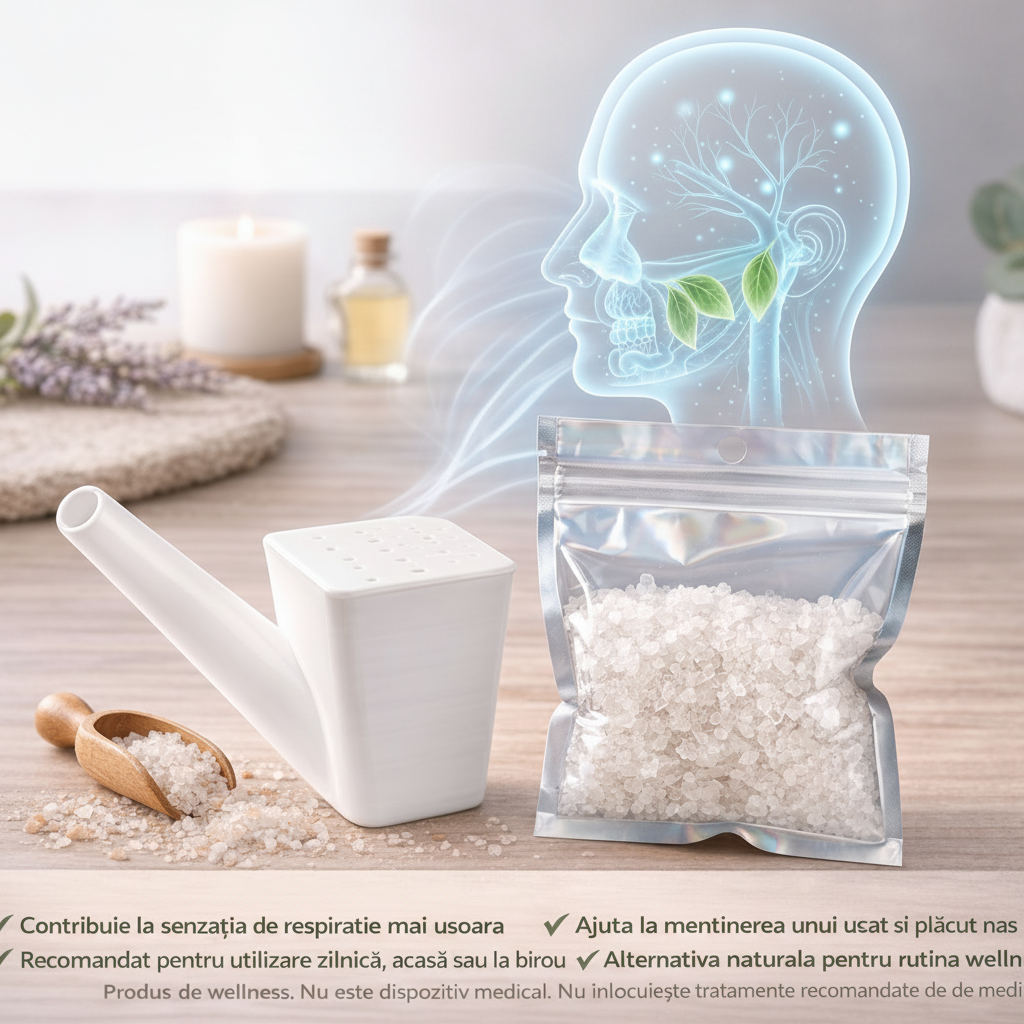 inhalator salin (Pipa cu sare naturala) + rezerva de sare
