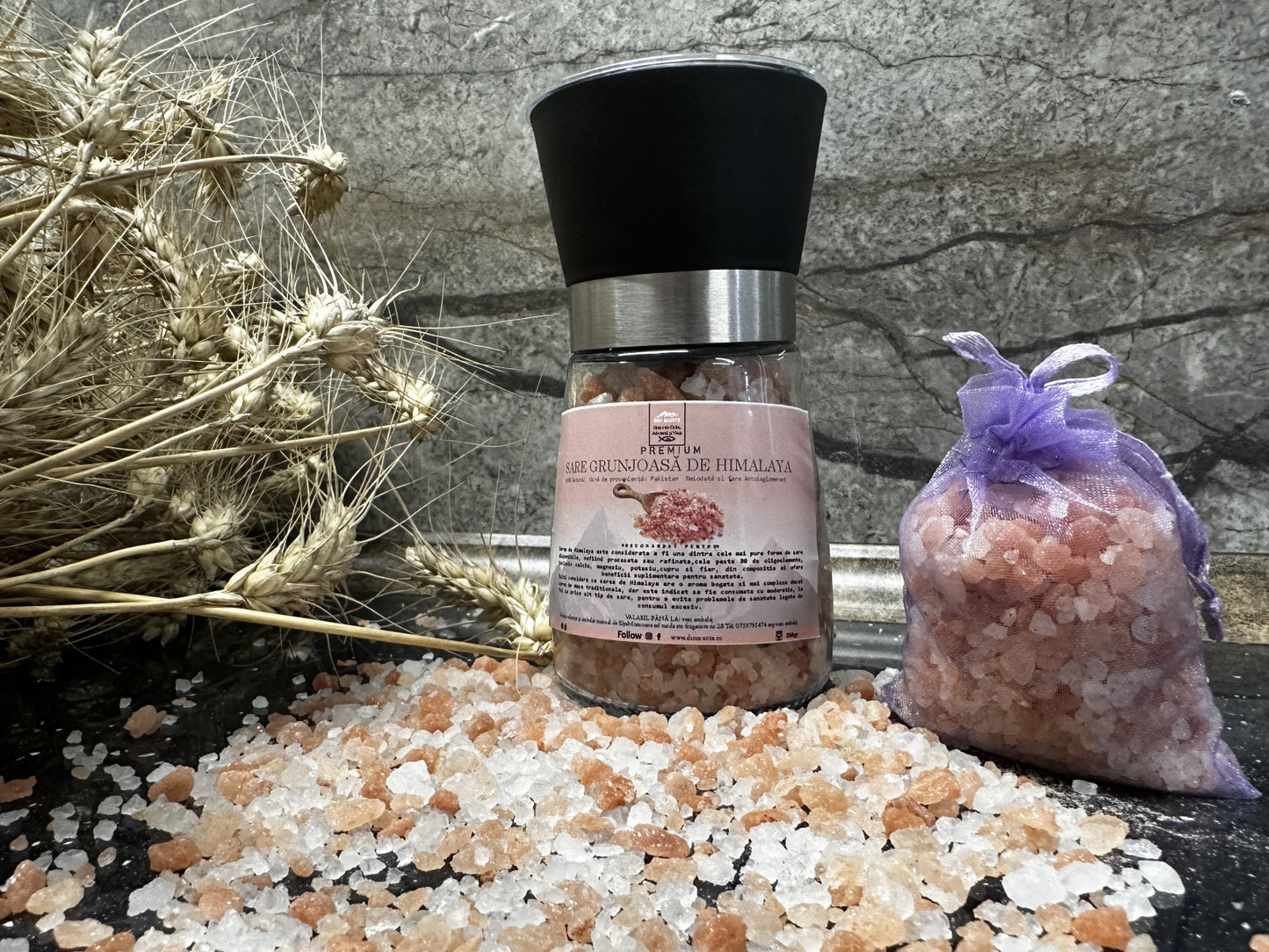 Rasnita ceramica sare de Himalaya fara antiaglomerant si fara iod