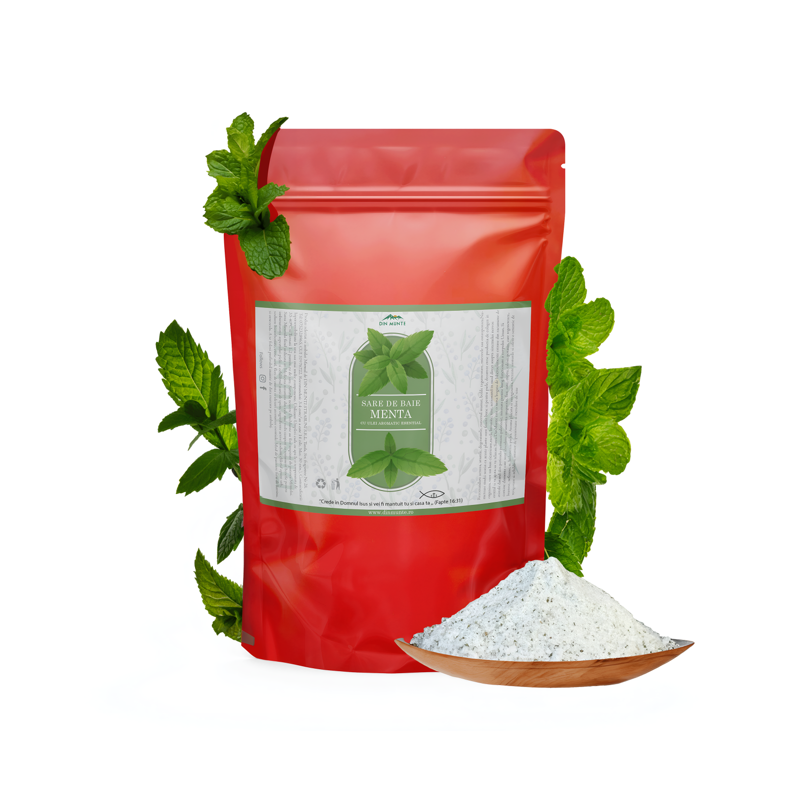 Sare de baie cu ulei esen?ial de menta