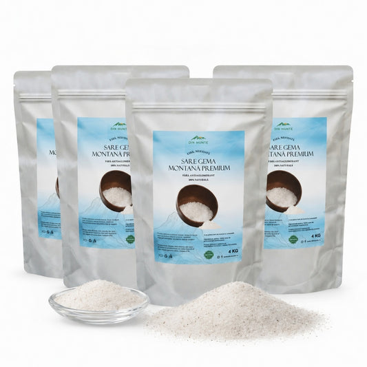Pachet 4 Buc de 4 kg ,Sare Premium Neiodata si Fara Antiaglomerant total 16 Kg