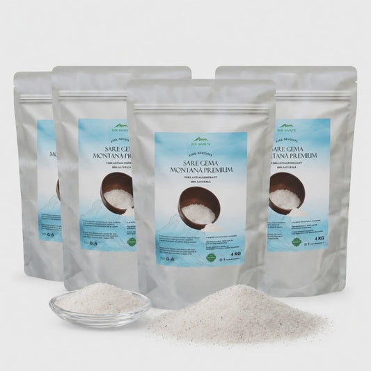 Pachet 4 Buc de 4 kg ,Sare Premium Neiodata si Fara Antiaglomerant total 16 Kg